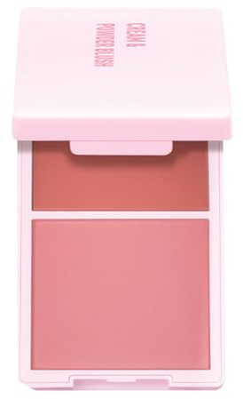 Fard à joues crème et poudre 2 en 1, cosmétique portable pour joues, fard à joues adapté voyages pour les femmes qui aiment le maquillage, palettes de fard à joues
