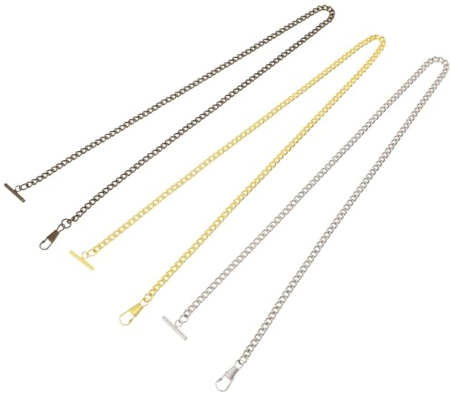 Lurrose 3 Stück Taschenuhrkette Silber aus Legierung für Herren Elegante Uhrenkette für Weste Leichtes Design Vielseitig für Formelle Anlässe Geeignet