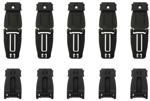 TEHAUX 10 Pièces Boucle de Connexion Noire en Plastique pour Sangle à Dos, Compacte et Facile à Installer, Accessoire pour Bagages et Équipements Tactiques