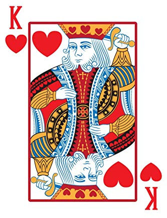 King of Hearts Lined Notebook: 6 x 9 120 Page Lined Notebook King of Hearts Playing Card
