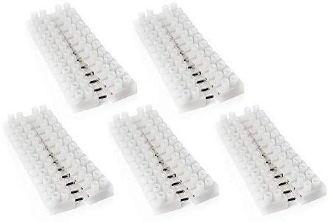 edi-tronic 5 Paare Lüsterklemmen steckbar bis 1,5 mm² 12-polig 12 Fach Kabel Klemmen weiß