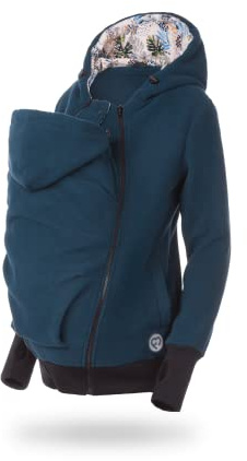 fun2bemum Luna 3in1 Tragejacke Tragepullover für Mama & Baby Petrol (L/XL)