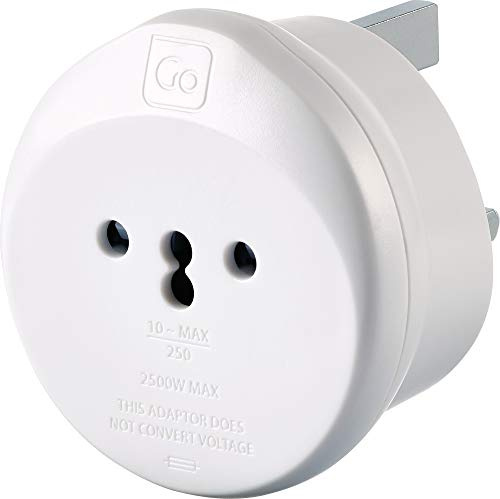 Go Travel Italian to Swiss Plug Adapter, earthed & compact | Keeps phones, tablets and devices charged wherever you go abroad - a reliable mains adaptor for holiday trips. Ref 548.101.