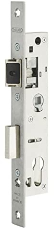 THIRARD - Boîtier de Serrure Encastrable à Cylindre pour Menuiserie Métallique - Axe 21 mm - Entr’axe 70 - Bouts Carrés - Inox - Têtière Réversible - Sécurité Optimale - Gris