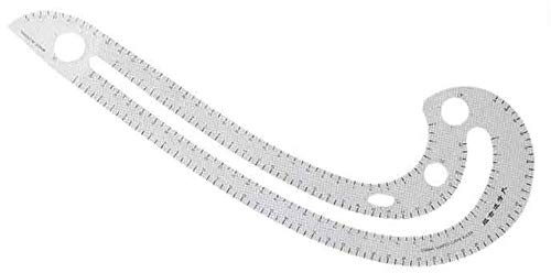 Utoolmart Nähwerkzeuge Transparentes Lineal aus weichem Kunststoff, Komma-Form, Kurvenlineal, Styling-Design, Lineal, französische Kurve, multifunktionale Skala, 1 Stück