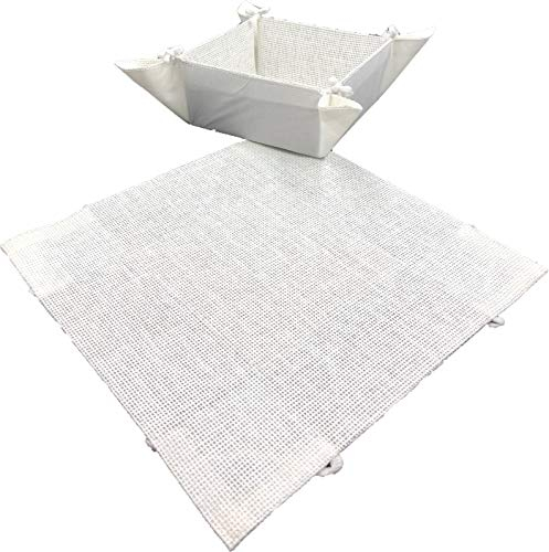 EUROSTYLE Cestino portapane da tavola in Stoffa Contenitore portaoggetti da Salotto Organizer per Accessori a Scatola svuotatasche Chiavi monetine Bicolore Double Face (Portapane, Bianco)