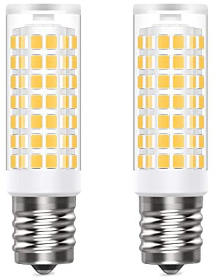 E17 8206232A Microwave Light Bulb 1890433 8206232 AP4512653 Replacement Part by LAOYEHAOHE - Compatible for Whirlpool & LG & Kenmore &GE & Maytag for Microwave, Stove Hood (Warm White, 7W-2Pack)