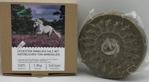 Pferdelutscher Leckstein Himalaya Salz und natürlichen Ton-Mineralien 1,8kg (1kg/14,39€)