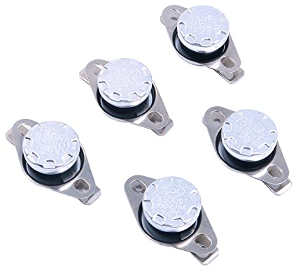 DollaTek 5-Pack KSD301 Interruttore di controllo termico termostato 100 gradi centigradi 250 V 10 A Interruttore di temperatura termostato normalmente chiuso NC