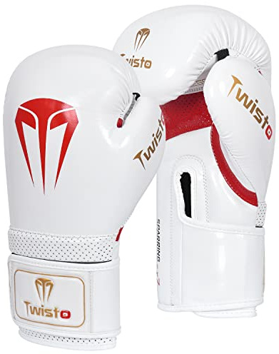 Twisto Boxing Gloves – Professional Training & Sparring Gloves for Men & Women – Muay Thai, MMA, Kickboxing, Heavy Bag, Gym Workout – Premium PU Leather with Wrist Support – 10oz 12oz 14oz 16oz