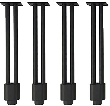 CHEWYNP Möbelbeine Metall Möbelfüße Tischbeine Aluminium Füße Tischgestell Tischbeine Doppelstütze Möbelbeine, für Bürotisch Bartisch Schreibtisch Schwarz 4 Stück (15cm)
