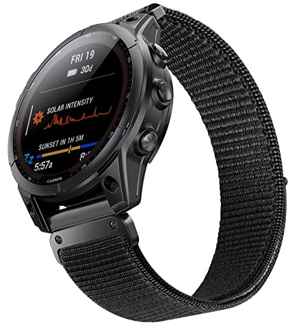 ANBEST 22 mm Loop klockarmband i nylon för Fenix 7/Fenix 6/Fenix 5 armband, ultralätt snabbtorkande kardborreband för Fenix 6 Pro/Epix 2/Forerunner 955/945/935 Smart Watch, Universal, Nylon
