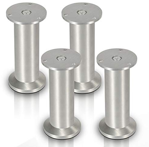 Randaco 4X Aluminium Möbelfüße Höhe 200mm, Möbelbeine Belastbar bis 250 Kg, Runde Tischfuß Sofafüße, für Möbel Küchenschränke