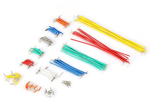Hyuduo Kit de 140 Fils de Raccordement pour Planche à Pain, Fils de Raccordement à Angle Droit Pré-dénudés avec Boîte de Rangement en Plastique pour les Projets de Prototypage électronique et de