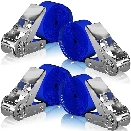 Gnarcore® wetterfeste Basic Spanngurte mit Ratsche [4m / 6m] - 300kg Zugkraft für eine problemlose Ladungssicherung - Komfortabler Zurrgurt für Heimwerker & Profis