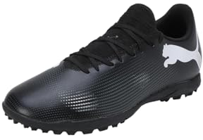 Puma Men Future 7 Play Tt Soccer Shoes, Puma Black-Puma White, 43 EU