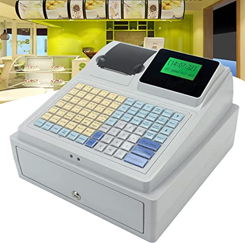 Oiyekntd Elektronische Registrierkasse mit kundenorientiertem digitalem LED-Display, 81 Tastenerhöhte Tastatur, 8 Digitale LED-kommerzielle Registrierkasse für Geschäft/Restaurant/Store
