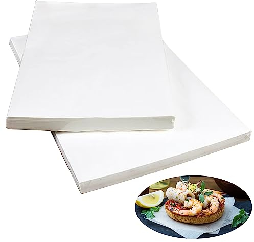 Ezydka 100 Piezas Papel para Comida 30 x 20 cm, Horno, Envolver Alimentos, Antigrasa, Encerado - Adecuado para Queso, Sándwiches, Panes, Papas Fritas