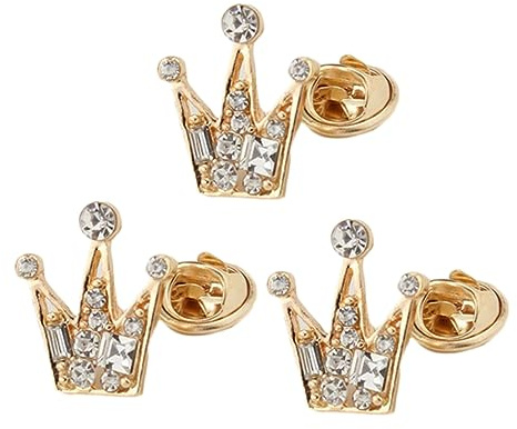 GALPADA 6 Stück Strass Brosche Kragen Schnalle Retro Krone Brosche Krone Broschen Damen Hemd Clip Hochzeit Corsage Kragen Knopf Pin Braut