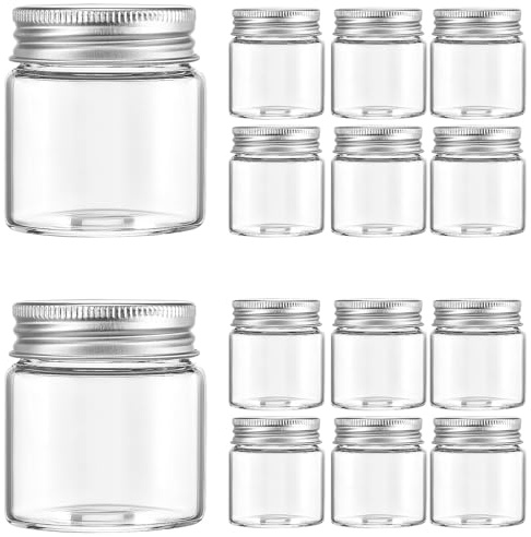 Alipis Lot de 20 Bocaux en Verre avec Couvercle Hermétique, Capacité 50 Ml, Multi-usages pour Conservation Alimentaire et Rangement Pratique Cuisine