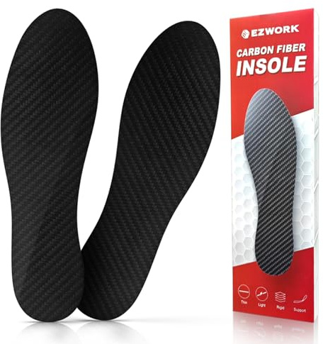 Carbon Fiber Insoles, Carbon Fiber Foot Plate 1 Pair Rigid Shoe Insert Support Turf Toe, Foot Fractures, Morton Extension, Hallux Rigidus and Limitus - Alternative to Post Op Shoe
