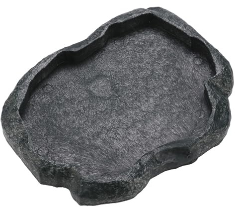 Itonash Piatto per Cibo per Rettili Roccia, Piatto di Alimentazione per Rocce in Resina Vivario Piatto per Acqua per Alimenti Ciotola (Verde)