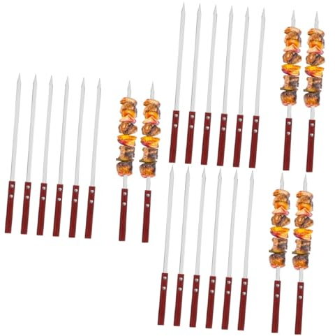 BESPORTBLE 18pièces Brochettes Inox Plat Pour Barbecue Avec Poignée Pour Kebab Et Légumes Chaleur Réutilisables Pour Camping Et Picnics
