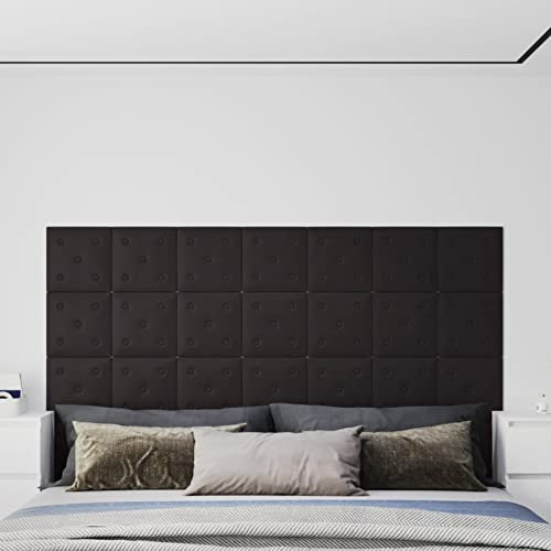 ZEYUAN Wandpaneele 12 STK, Deckenpaneele, Wall Panel, Wandverkleidung, Wandgestaltung, Wanddeko, Dekorative Wandpaneele, Schwarz 30x30 cm Kunstleder 1,08 m²
