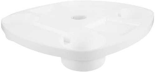CAXUSD Tavolino Per Ombrellone Da Spiaggia Con Portabicchieri e Scomparti Per Snack, Vassoio Leggero in Plastica 37x37x5,2 Cm Per Giardino, Patio e Attività All’aperto