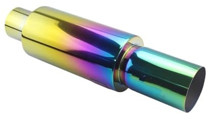 Auspuff Pfeife Auto-Auspuffrohr-Schalldämpfer Universal Edelstahl Auspuffanlagen Rennschalldämpfer 2 Zoll 2,5 Zoll Bis 3 Zoll Blau Silber Abgasrohrleitungen(Colorful 57MM)