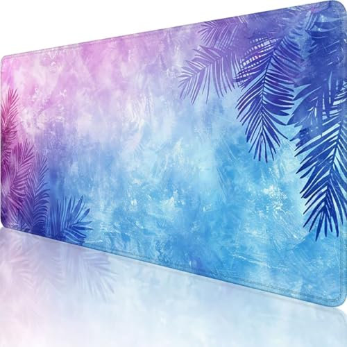 Lila Mauspad XXL 700x300 mm, Erweiterte Groß Mousepad Abstrakt, Wasserfest Schreibtischunterlage Vernähte Kanten Design, Mouse Pad mit Rutschfeste Gummibasis für Pc Büro Deko, Geschenke für männer 2-8