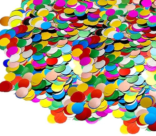 Sdhgerh 50 g Runde Konfetti Papier Pailletten Glitzer Bunt Streudeko Confetti für Hochzeit Party Deko Tischdekoration Geburtstagsdeko 1.5 cm