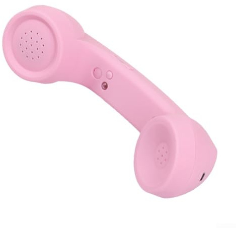 Hasaller Ricevitore telefonico retrò in ABS Blue-tooth senza fili, anti-radiazioni, supporto per rispondere ai rifiuti, anti-radiazioni, vintage, con cavo, ricezione telefonica (rosa)