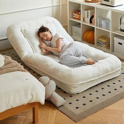 Sofá Cama Lazy, sofá Cama Plegable Convertible, cómodo sillón para Dormir con cojín Cousion, Base de Tela Suave y sofá futón, colchón Plegable para Sala de Estar, Dormitorio, Uso de invitado