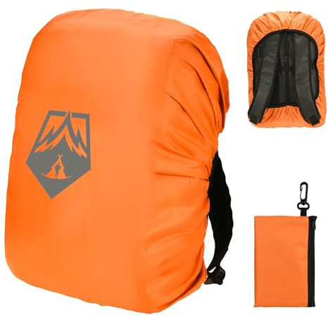 Ancable Waterproof Backpack Rain Cover 15-30L, Mellbree Waterproof Rucksack Cover with Reflective for Hiking Camping Traveling Cycling Orange