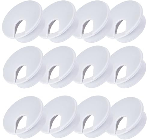 12 Pcs Desk Grommet 35mm, Desk Hole Cover, Desk Cable Grommet, Desk Cable Hole Cover, Cable Grommet (Gray White)