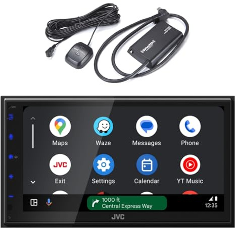 JVC KW-M690BW 6.8 Touchscreen WiFi Bluetooth USB/MP3 Stereo Multimedia Digital Receiver with Satellite Radio Connect Vehicle Tuner Kit