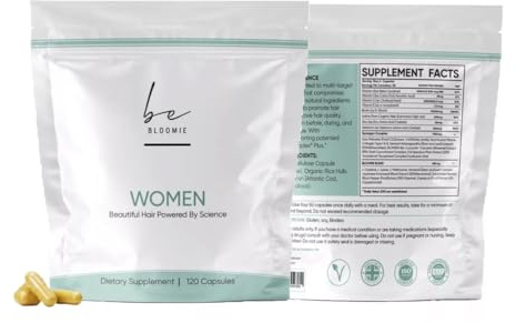 beBloomie Hair Supplement For Women Hair Growth Vitamin Supplements Capsules, Clinically Tested for Visibly Thicker Hair and Scalp Coverage, Dermatologist Recommended