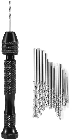 Cpolebev Handbohrer Set 31 Stücke Hand Bohrer Set Präzision Pin Schraub Stock Micro-Mini Spiral Bohrer Für Metall,Elektronische Und Modell Bau, Diy Bohren