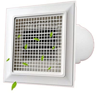 Ventilador de escape Ventilador de techo for baño, 30 × 30 cm, ventilador de ventilación de soplado directo a cuadros, extractor silencioso de gran volumen de aire con panel de rejilla grande, sin int