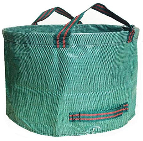 LYVQZPWLRGarden Waste Bags, Garden Waste Bag Rubbish Refuse Sacks Green Reusable Waterproof Heavy Duty Garbage Handles