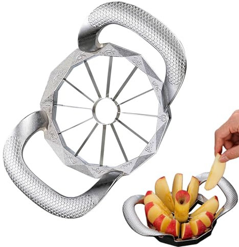 Tagliafrutta a 12 Fette | Eliminatore di Torsoli e Affettatrice per Frutta,Strumento Ad Alta Resistenza per Rimuovere il Torsolo, Tagliafragole per 12 Fette Uniformi di Mele Pere Pesche e Patate