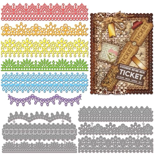 GLOBLELAND Wunderschöne Spitzen-Stanzformen, Metallrahmen, Eckbordüre, Dekoration, Stanzschablonen für Scrapbooking, Basteln, Papierkarten