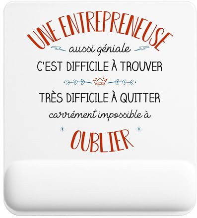 Planetee Tapis de Souris Une Entrepreneuse Aussi géniale | Accessoire Bureau Ergonomique - Idéal pour Anniversaire, Collègue, Secret Santa Noël, Fête des Pères et Fête des Mères