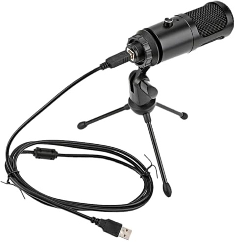 SEWACC Microfono Condensatore Usb Professionale Per Computer Con Treppiede Incluso Per Registrazione Voce Streaming e Conferenze Online