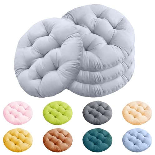 Umllpet Sittdyna, rund 40 cm, 4 delar, bekväm sittkudde, halkfri, tvättbar golvkudde, bekväm sittdyna för matsal, vardagsrum, arbetsrum, inomhus och utomhus
