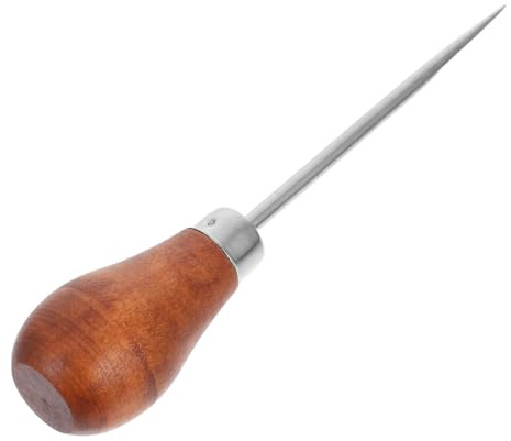 Gogogmee Punteruolo per Cucire con in Legno Ergonomico Strumento Resistente per Rilegatura Lavori Falegnameria e Artigianato per Fai da Te e Riparazioni