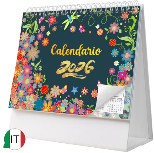 AEYAKA Calendario da Tavolo 2026 Calendario Novembre 2025 a Dicembre 2026, 20 x 20.5 cm, Italiano C08