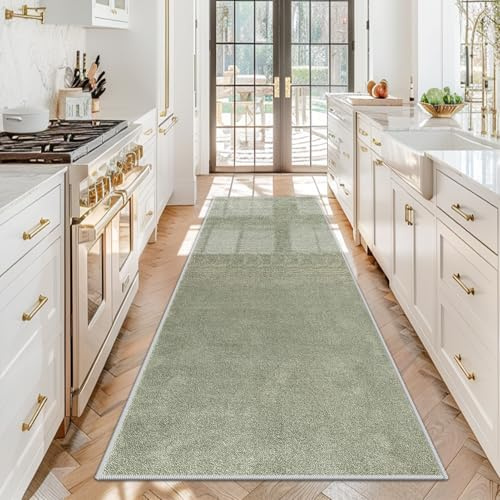 Teppich Läufer Flur Rutschfeste Küchenläufer Maschinen Waschbare 40 x 80 cm Kitchen Rug Schmutzfangmatte Innen Fußmatte Lang Teppichläufer Anpassbar Wohnzimmer Eingang Bettvorleger Schlafzimmer