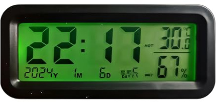 Reloj de salpicadero | Medidor de humedad digital con iluminación, reloj electrónico portátil para coche, scooter, sedán, camioneta, SUV, consola y rejilla de ventilación para viajes y